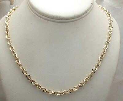 Elegante gedrehte Multi Rolo Charm Gliederkette Halskette echt 10K Gelbgold