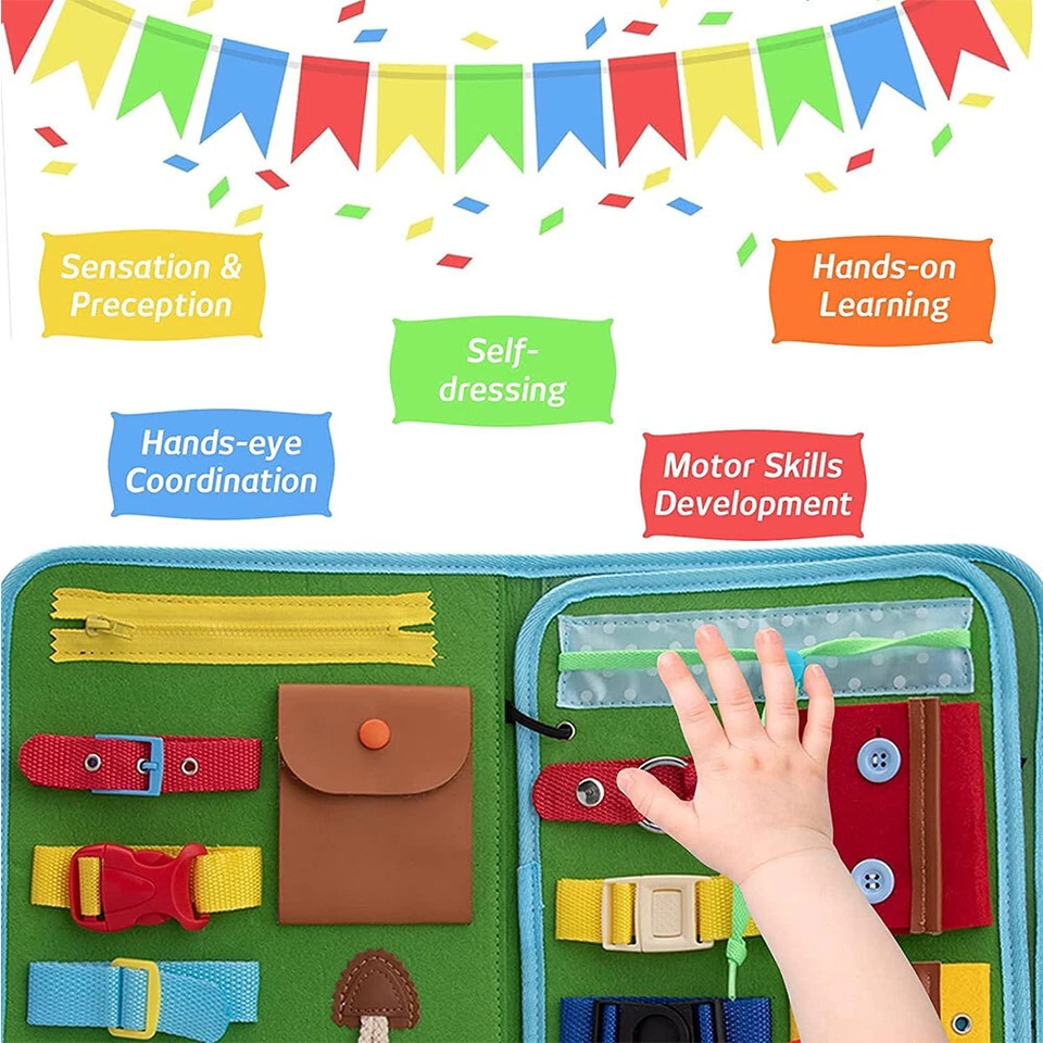 Preschool Kids Montessori Sensory Busy Board Education Book For Christmas Gift - Image 2 of 4