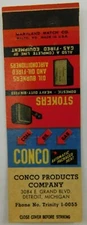 Conoco Products Company Detroit Michigan Vintage Matchbook Cover