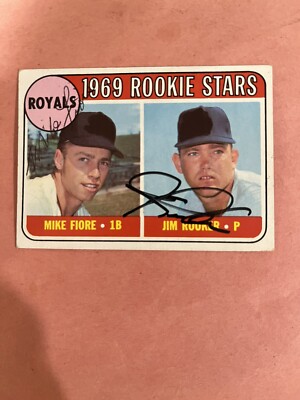 1969 Topps #376 Royals Rookies Mike Flore, Jim Rooker Autographs.