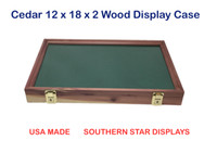 Cedar Wood Display Case 12 x 18 x 2 for Arrowheads Knives Collectibles & More 1