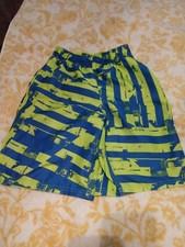 Nike Men  s Swim Trunks W/ Pockets Royal Blue W/ Neon Green Size Medium