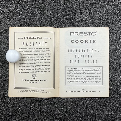 Vintage Presto Pressure Cooker Recipe & Instruction Booklet Paperback 1971 - Picture 3 of 4