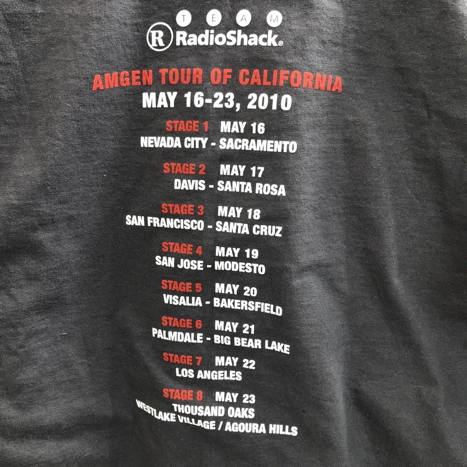 Camiseta grande para hombre The Shack Rolls With Lance, Levi And Team RadioShack’s ciclismo Foto 3 de 4