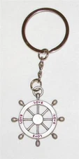 HELM RUDDER Love Enamel Alloy KEY CHAIN Ring Keychain NEW