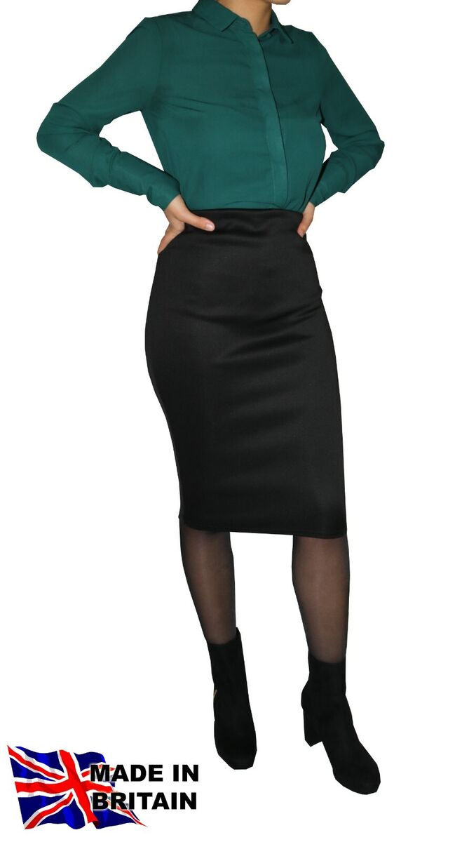 Women Plain Pencil Skirt Made in the UK eBay