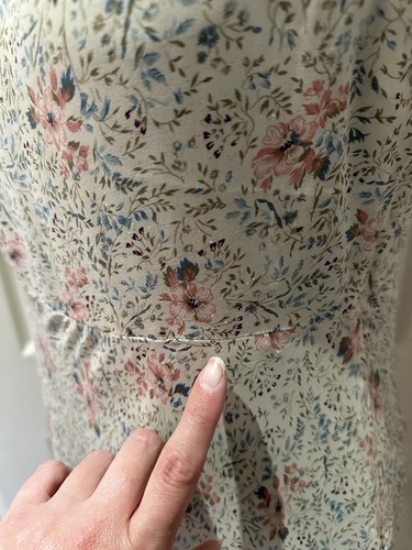 Abito slip estivo vintage Ralph Lauren anni '90 100% seta crema floreale taglia 12 P - Foto 5 di 10