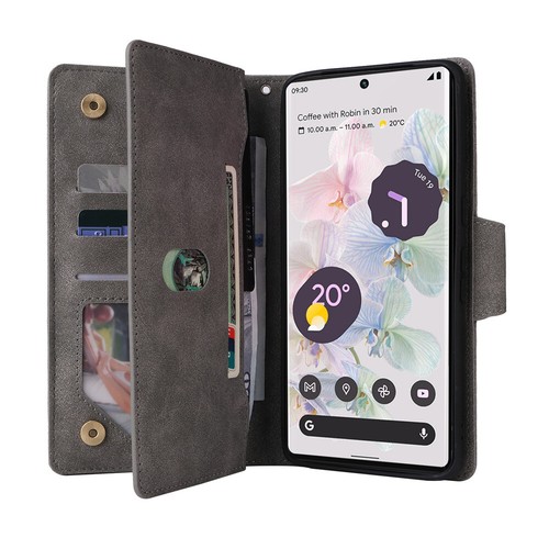 Zip Wallet Case Flip Leather Cover For Google Pixel 9A 8A 7A 7 8 9 Pro 6A 5XL 4A - Picture 42 of 76