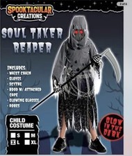 Boys Soul Taker Reaper/Grim Reaper Costume Size Large 10/12