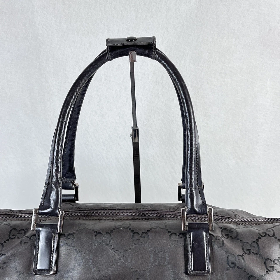 VTG Gucci Boston Monogam Duffle Bag Unisex Brown Nylon Weekend Travel Y2K RARE - Image 2 of 4