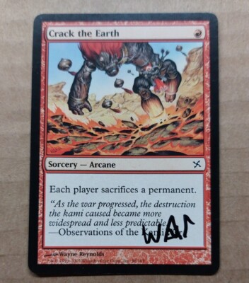 UNPLAYED SIGNED CRACK THE EARTH Betrayers Kamigawa MTG Magic WAYNE REYNOLDS EDH