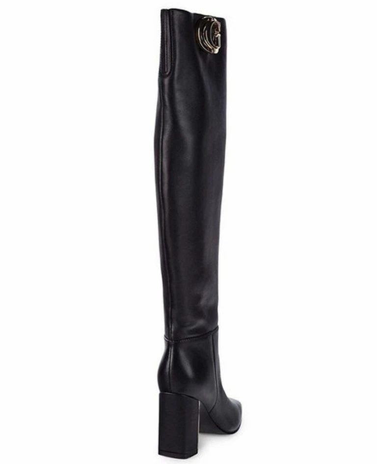 NEW GUESS ELANDRE BLACK LEATHER OVER THE KNEE BOOTS SZ 5.5 - Image 4 of 4
