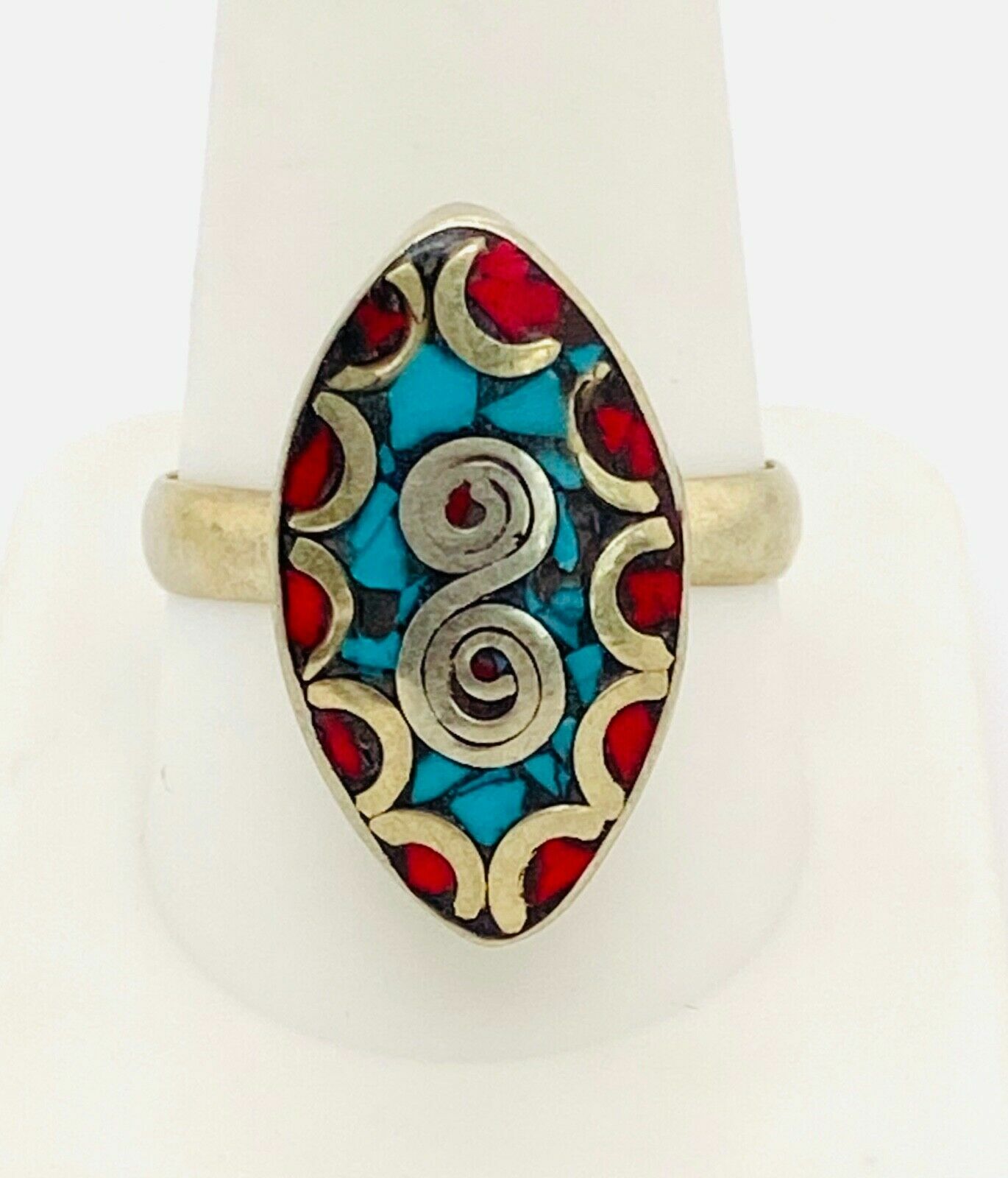 1950's Vintage Tribal Moroccan Eye Drop Ring - image 2