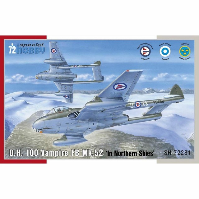 Special Hobby Spec72281 DH 100 Vampire FB Mk.52 In Nortrhern Skies 1/72 Special Hobby Spec72281 DH 100 Vampire FB Mk.52 In Nortrhern Skies 1/72
