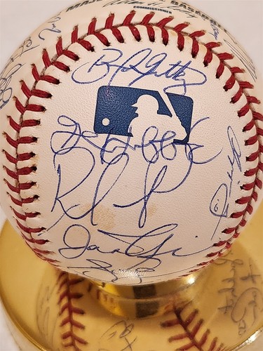 2001 ATLANTA BRAVES team signed baseball JSA COA Full LOA MADDUX CHIPPER JONES + - Picture 3 of 12