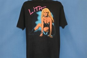 vintage 80s LITA FORD 1988 ALBUM KISS ME DEADLY ROCK N ROLL BLACK t-shirt XL