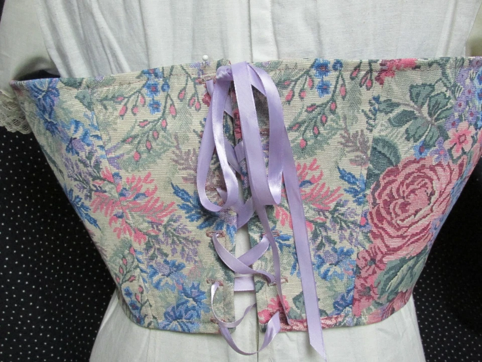 ""BUSTIER - DISEÑO TAPIZ FLORAL" - TIPO CORSÉ TRASERO CON CORDONES - NUEVO - XL Foto 3 de 3