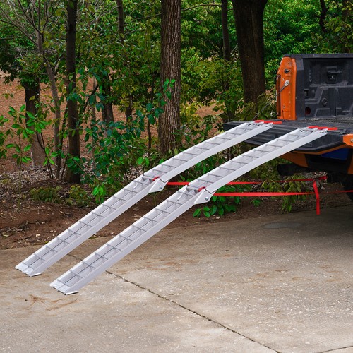 VEVOR 2x Aluminium Folding Loading Ramps 1500LB ATV Motorcycle Mower Trailer UTV - Picture 8 of 12
