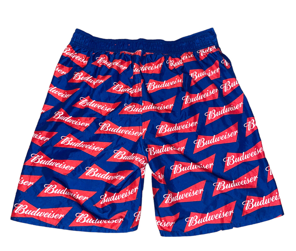 Budweiser Board Shorts Swim Trunks Mens Size L Red Blue White