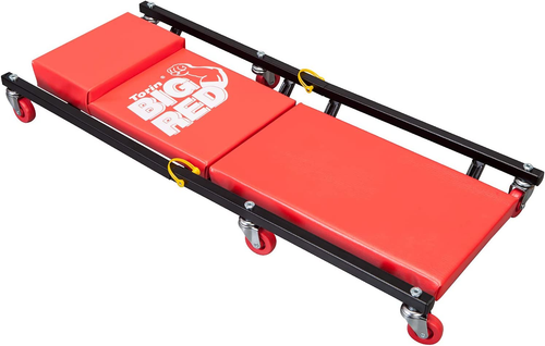 Rolling Garage/Shop Creeper: 2-Piece, 36" Padded Mechanic Cart with Headrest and