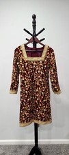 Maroon Embroidered Tunic Dress for Women Ethnic Indian Kurti