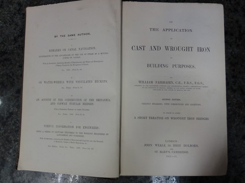 The Application Cast & Wrought Iron Building Purpose Will Fairbairn 2nd Ed 1857 - 第 3/12 張圖片