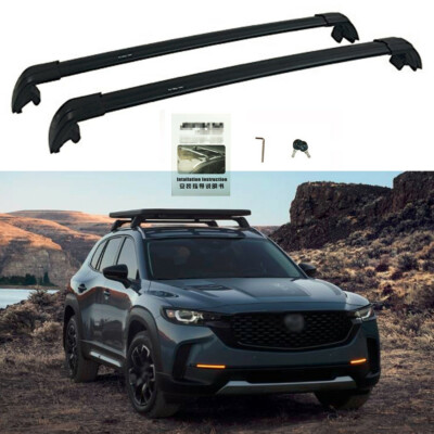 Bamboli Ltd Black Roof Rack Cross Bars For Mazda CX-50 2022-Up – Aluminum, Anti-Theft Lock, 220 Lb Capacity - View #2