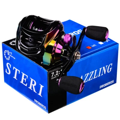 PROBEROS 22lb Drag Freshwater Saltwater Fishing Reel 7.2:1 Carbon Shell Baitcasting Reel