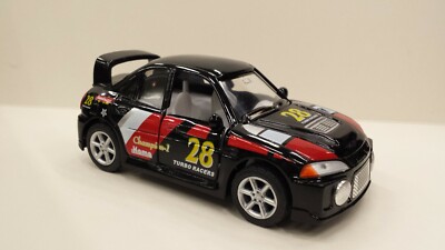 Lustiges schwarzes Kinsfun Turbo Racers Auto Spielzeug Modell Druckguss Metall offene Türen neu