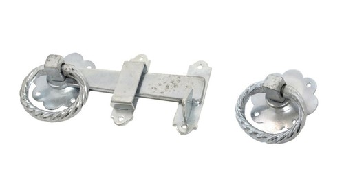6 "GALVANIZADO ZINC TWIST Garden Ring Gate Latch Door Catch Handle Fence Metal D1 - Imagen 3 de 10
