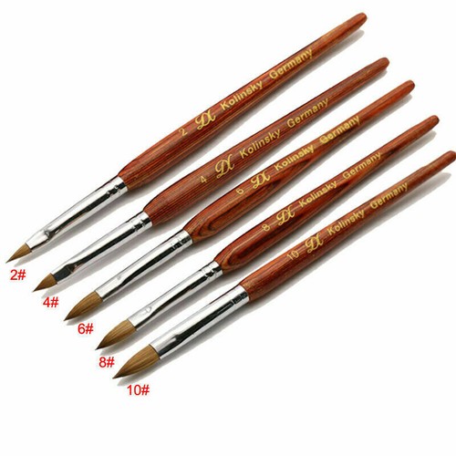 100% Kolinsky Sable RED WOOD Smoothy Acrylic Nail Brush Nail Art Beauty Tool C - Picture 26 of 29