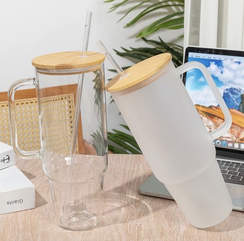 40 oz Large Glass Tumbler with Lid & Straw–Fast Shipping, Ideal For Everyday Use - Bild 2 von 6