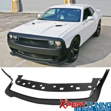 Fits 15-23 Dodge Challenger Hellcat Front Bumper Lip Spoiler Textured Black - PP