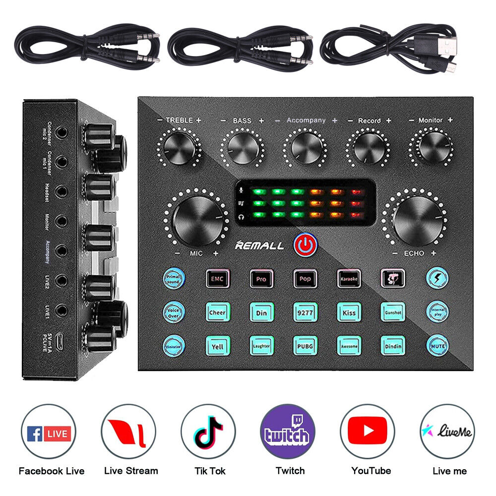 Mini Live Soundkarte Bluetooth Audio Mixer Board mit Soundeffekten für K-Songs