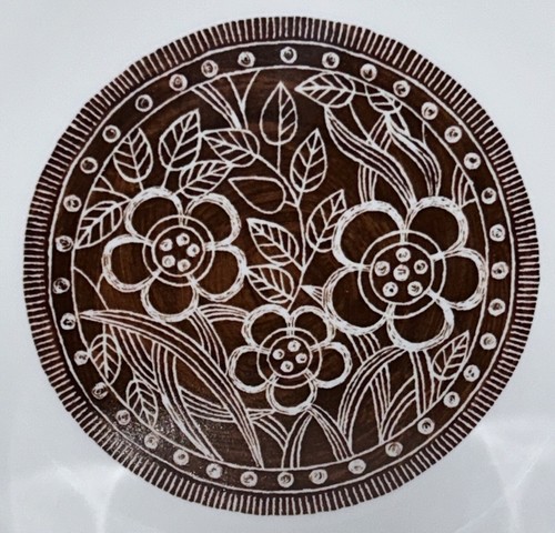 Corelle Batik Salad Plates Set of 4 Brown Floral Center Discontinued - Picture 2 of 6