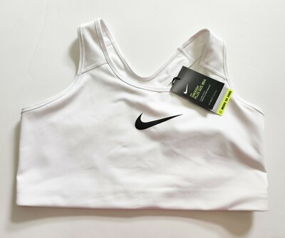 Nike Womens Plus Size Dri-FIT Medium Support Sports Bra White Sz