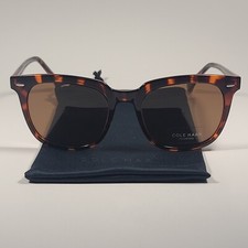 Cole Haan CH9034 215 Polarized Square Sunglasses Brown Tortoise Brown Lens 53mm