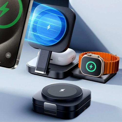 Station de charge MagSafe & Qi 15W pour iPhone, Apple Watch & AirPods - Noir - Zdjęcie 3 z 11