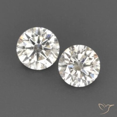 1CT Natural White Diamond 5.50 mm 2 Pcs Round Cut VVS1 D Grade IDGL Certified H1