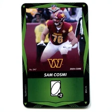 2024 Uno Elite NFL Core Edition Sam Cosmi #047 Green Washington Commanders