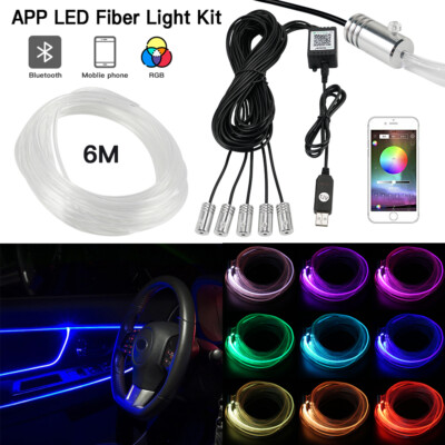 6M Auto PKW LED Ambientebeleuchtung Innenraumbeleuchtung Lichtleiste App Control