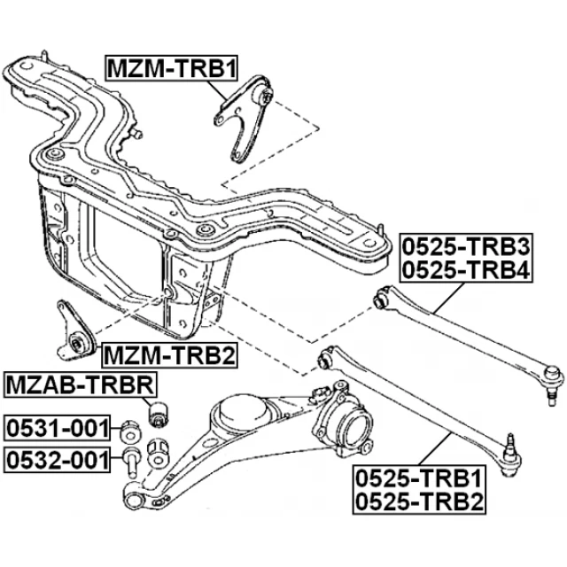 Rear Lower Right Track Control Arm FEBEST 0525-TRB2 - Image 2 of 4