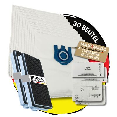 30 Staubsaugerbeutel 2 Hepa 6 Motor 6 Abluft Filter für Miele C3 C2 Complete