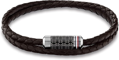 Tommy Hilfiger Armband Herren Lederband Magnet Schmuck 19 cm braun SEHR GUT