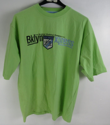 vtg y2k JCPenny Brooklyn Express Green T-Shirt With Logo Size XL