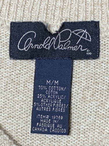 Vintage seltener Arnold Palmer V Neck Pullover Sweater M mit gesticktem Golf Emblem - Bild 5 von 8