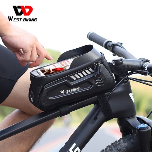 WEST BIKING Impermeable Bolso de Bicicleta Marco Frontal Ciclismo Pantalla Táctil Bolso de Teléfono - Imagen 10 de 16