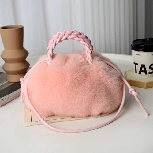 Imitation Rabbit Fur Crossbody Bag Pleated Handbag Cloud Shoulder Bag Girls - Picture 14 of 18