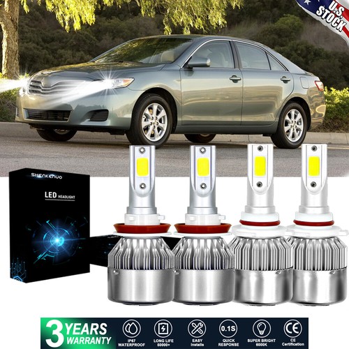 For Toyota Camry 2007-17 4PC LED Headlight Bulb HighLow Beam Kit 9005+H11 6000K - Bild 1 von 12