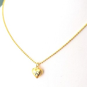 Authentic Wicuas​ 4Piece Yellow Gold Plated Necklace Short 18 IN Heart Pendant Women Girls